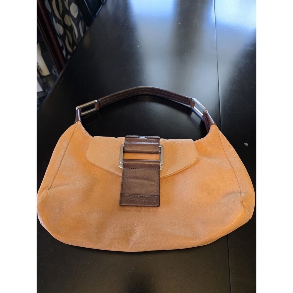 Kenneth Cole Crescent Shoulder Bag - Tan & Brown - Buckle‎ Accent